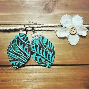 Embossed Leather Earrings